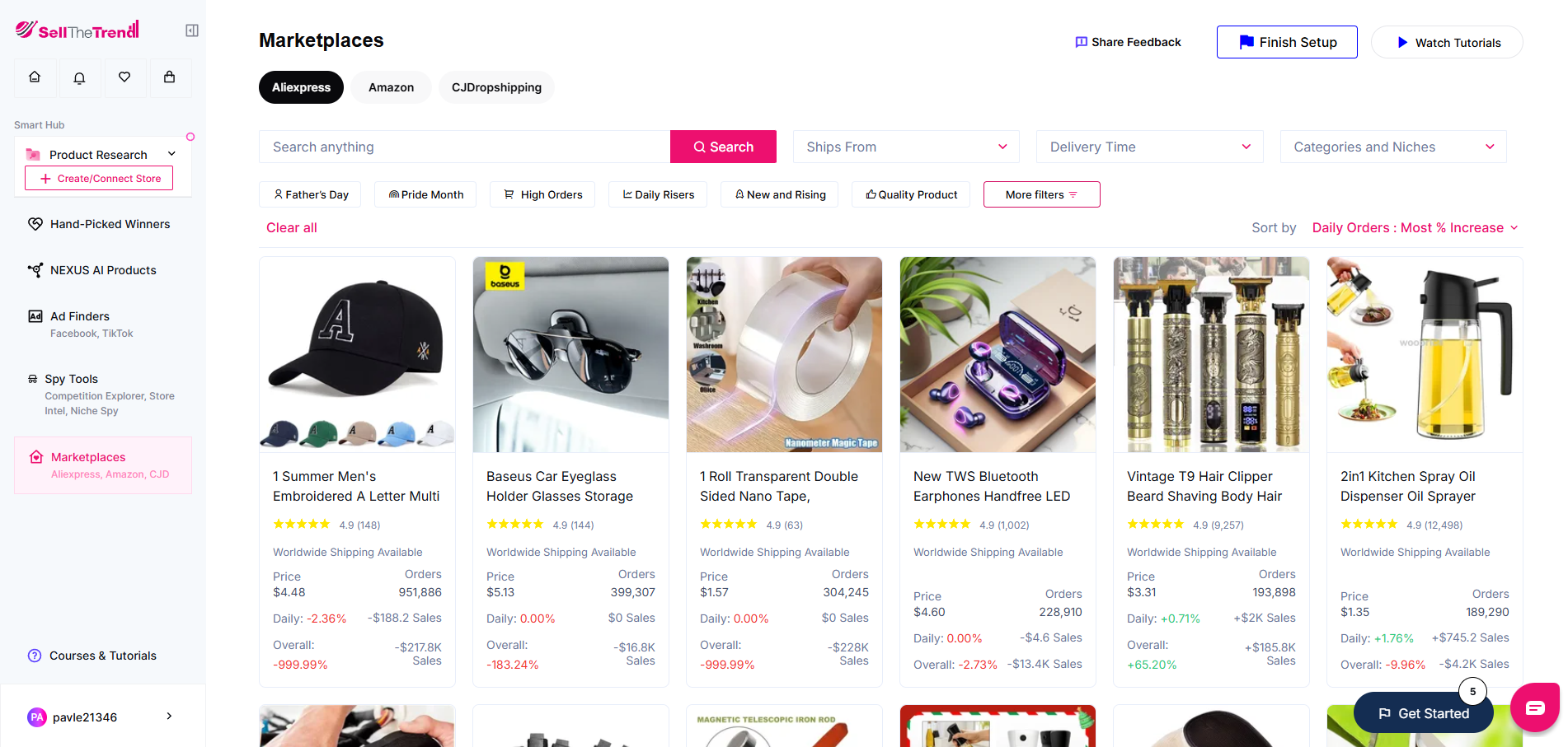 using sell the trend instead of google trends and google ads to start selling products