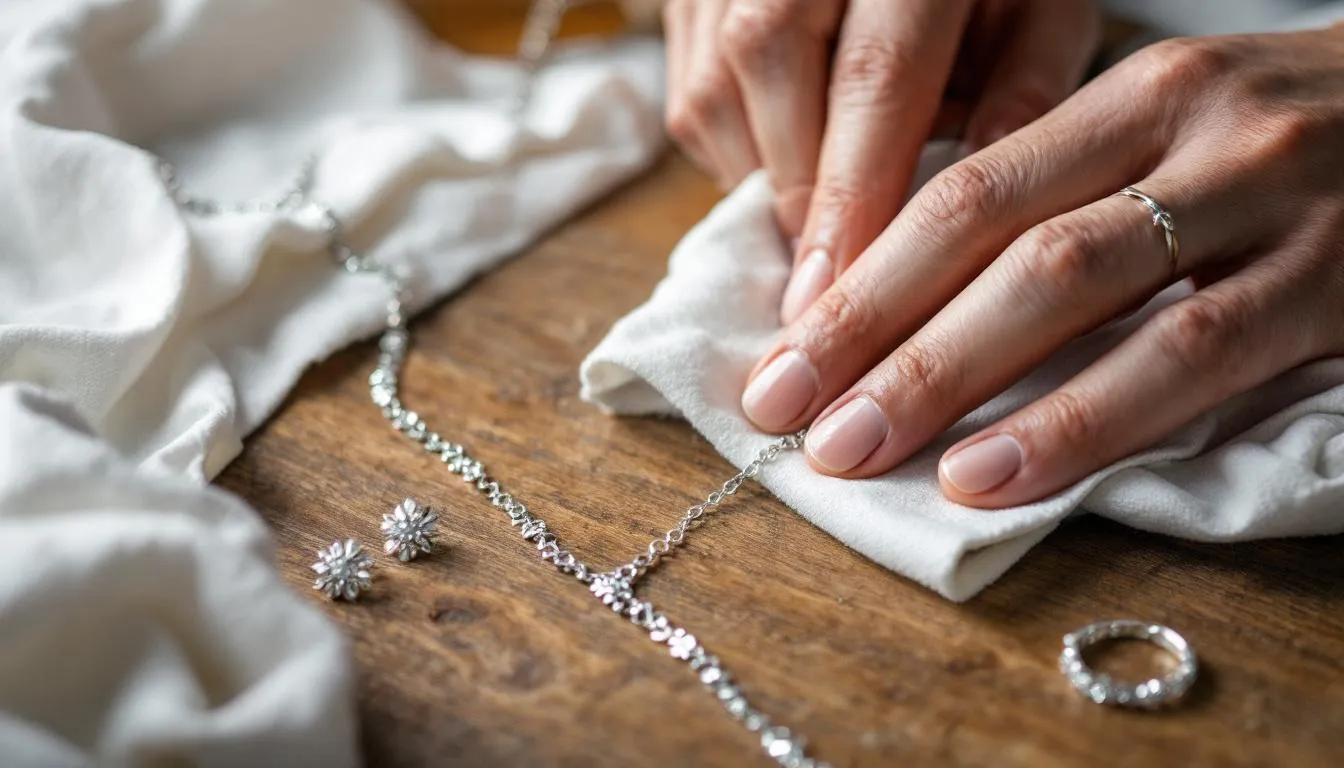 An elegant display of sterling silver daisy jewellery, featuring a variety of pieces including necklaces, bracelets, and earrings, all showcasing the timeless elegance of the daisy collection. The intricate designs, some adorned with mother of pearl and rhodium plating, evoke a sense of good fortune and charm.