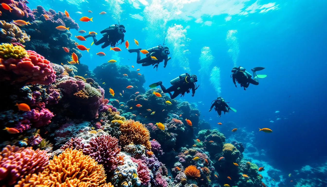 <div>In this vibrant underwater scene, a diverse group of scuba divers of various backgrounds is exploring a colorful coral reef, showcasing the beauty of diversity and inclusion in nature. Their interaction with the marine life highlights the importance of a diverse workforce and the richness it brings to any environment.</div>