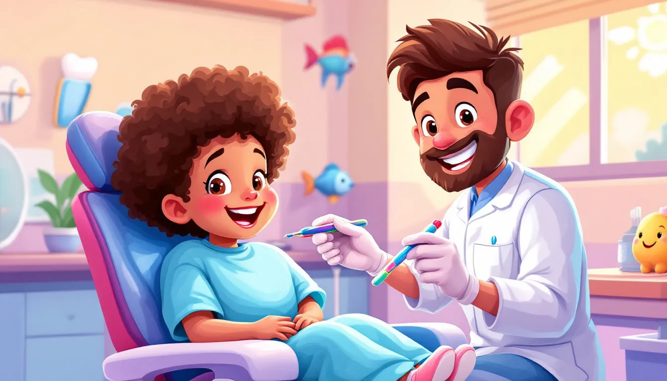 A child feeling comfortable during a dental visit, overcoming dental anxiety.