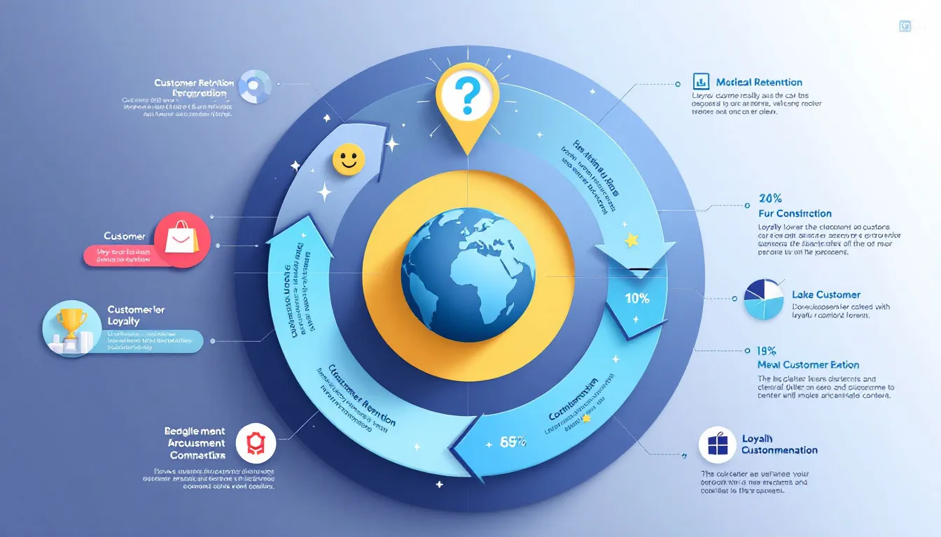 A diagram illustrating customer retention and loyalty program strategies for ecommerce.