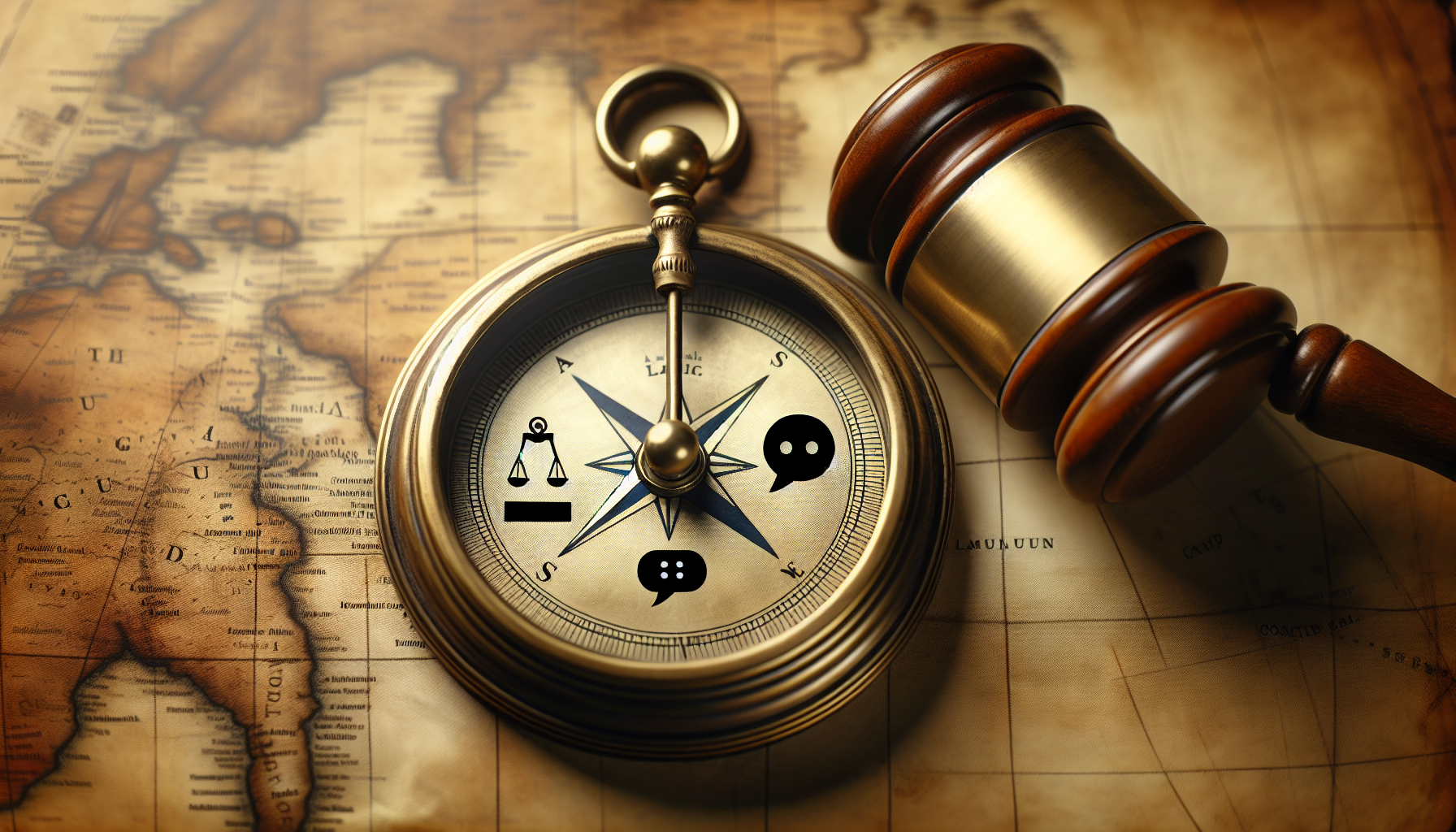 A compass pointing towards legal compliance, clear communication, and regular updates