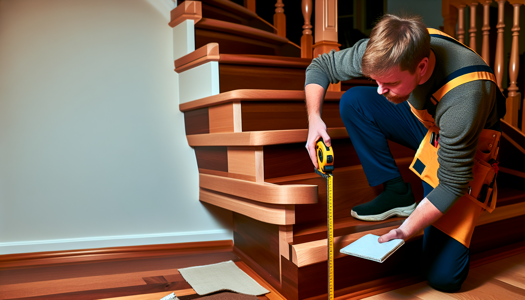 Measuring stairs for the perfect fit of a stair runner