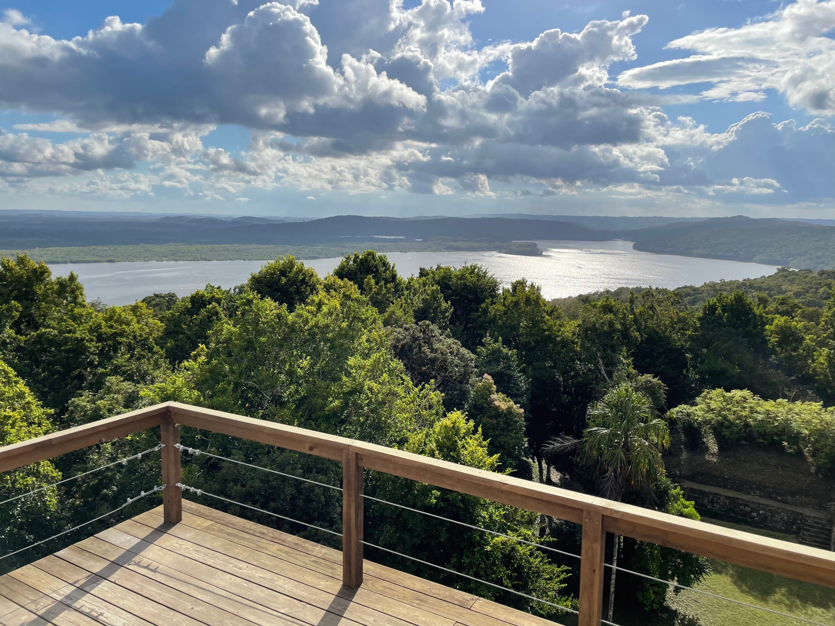 On top of Temple 216 overlooking Yaxha Lagoon
