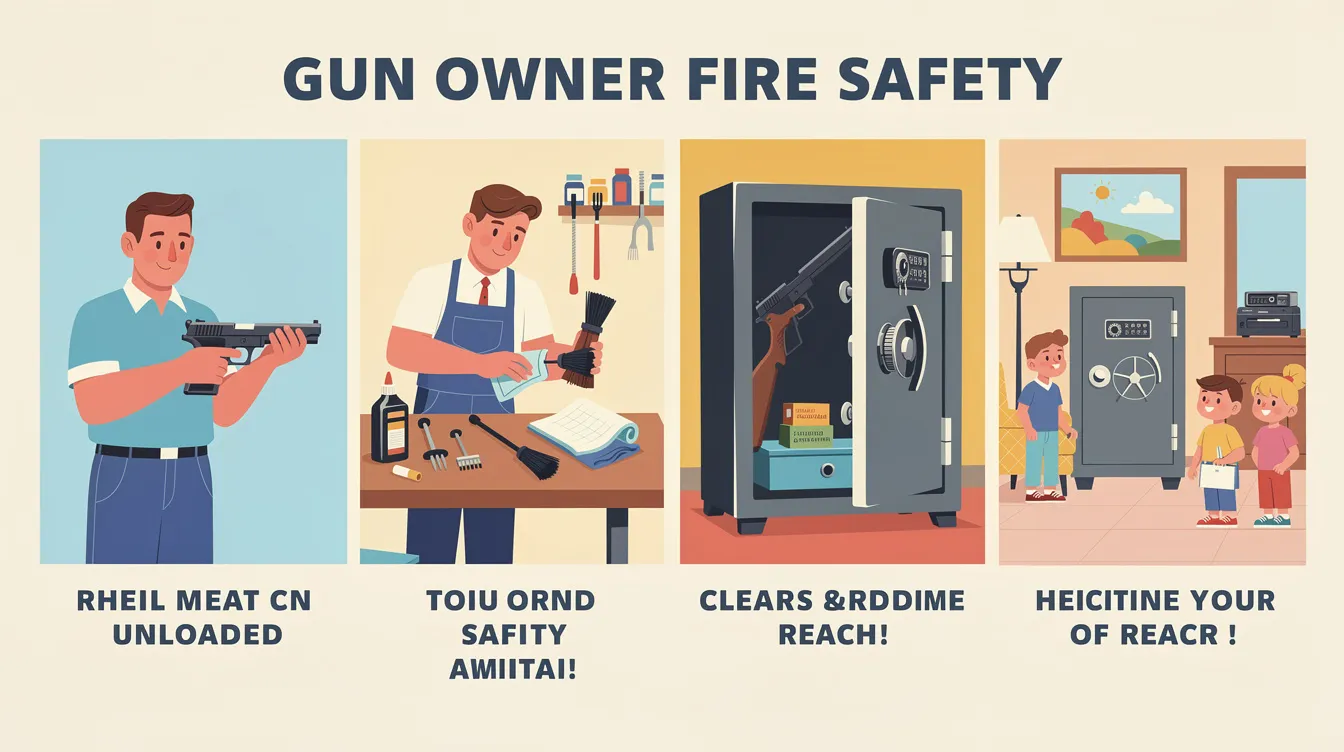 Steps for gun owners to ensure firearm safety, including maintenance and secure storage.