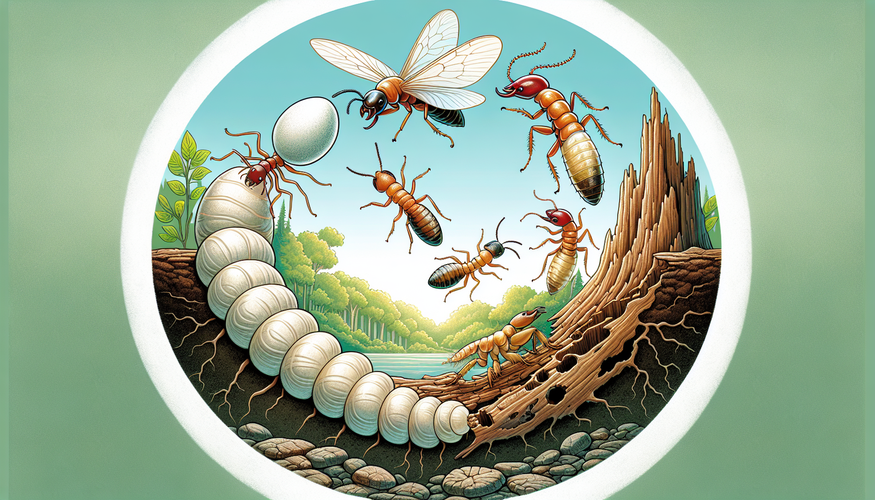 Illustration of termite life cycle