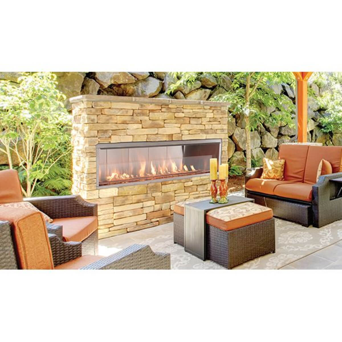 Best Outdoor Fireplace: Best Contemporary - Superior 48" Contemporary Vent-Free Linear Outdoor Fireplace ODLVF48ZEN