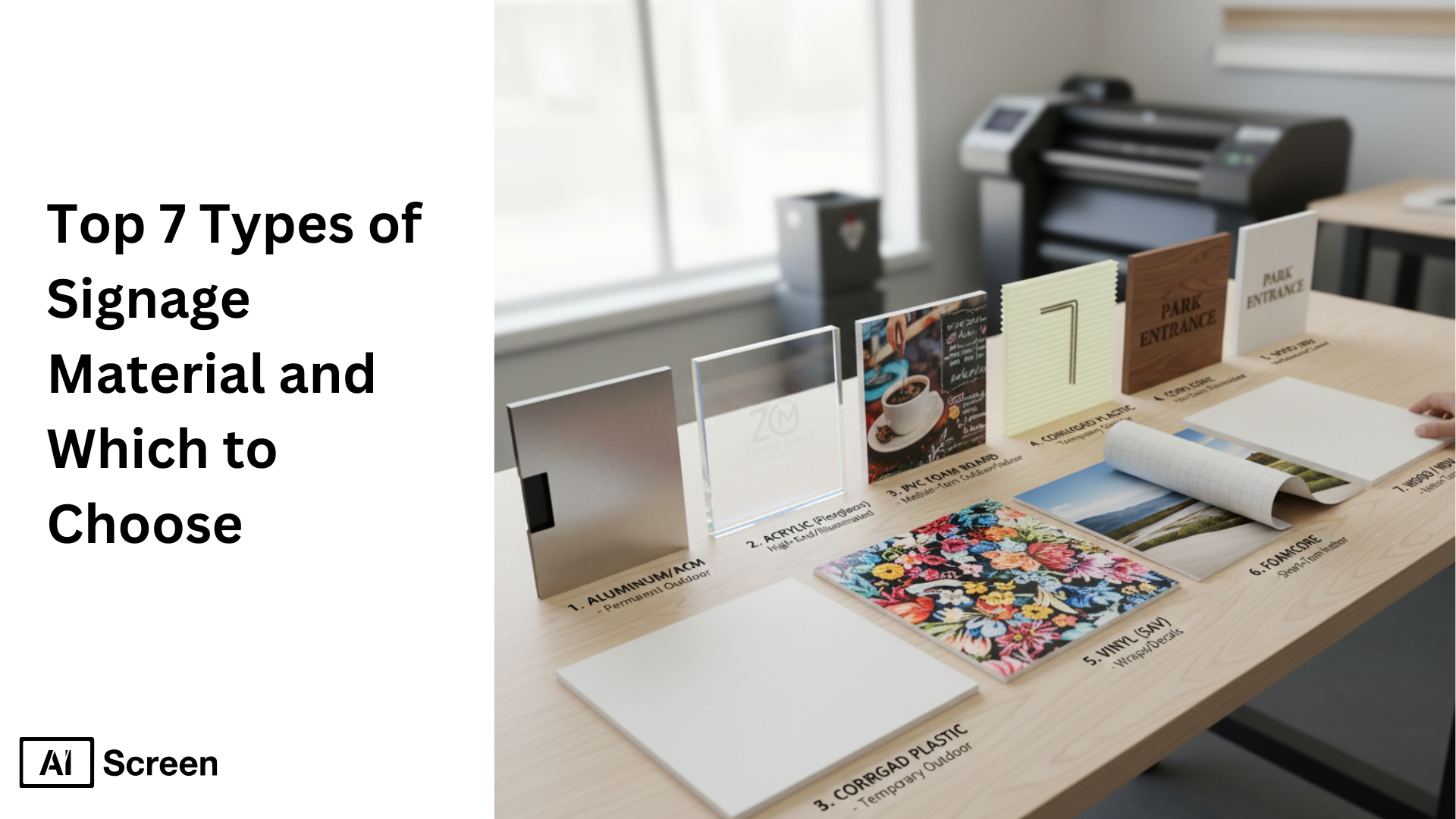How to Choose the Right Types of Signage Material? 1 various signage material samples various factors choose materials key factors business name