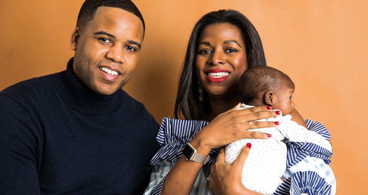 Intended parents with baby born through gestational surrogacy