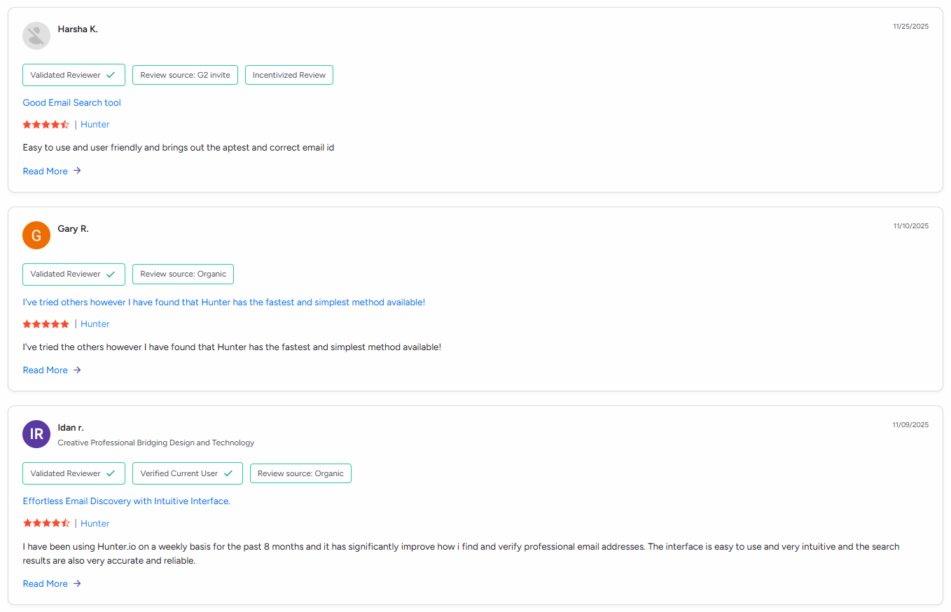 Hunter-Benutzerbewertungen