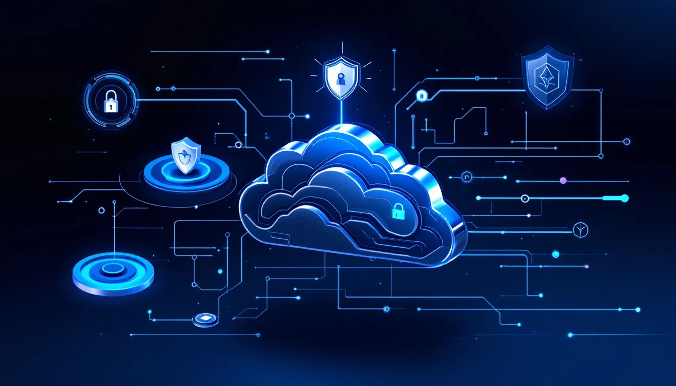 A visual representation of cloud-native security solutions addressing data security issues.