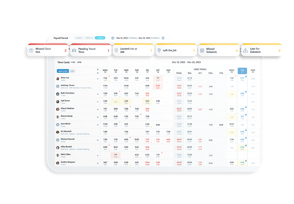 Chronotek Pro's live time dashboard eliminates the need for a decimal conversion chart