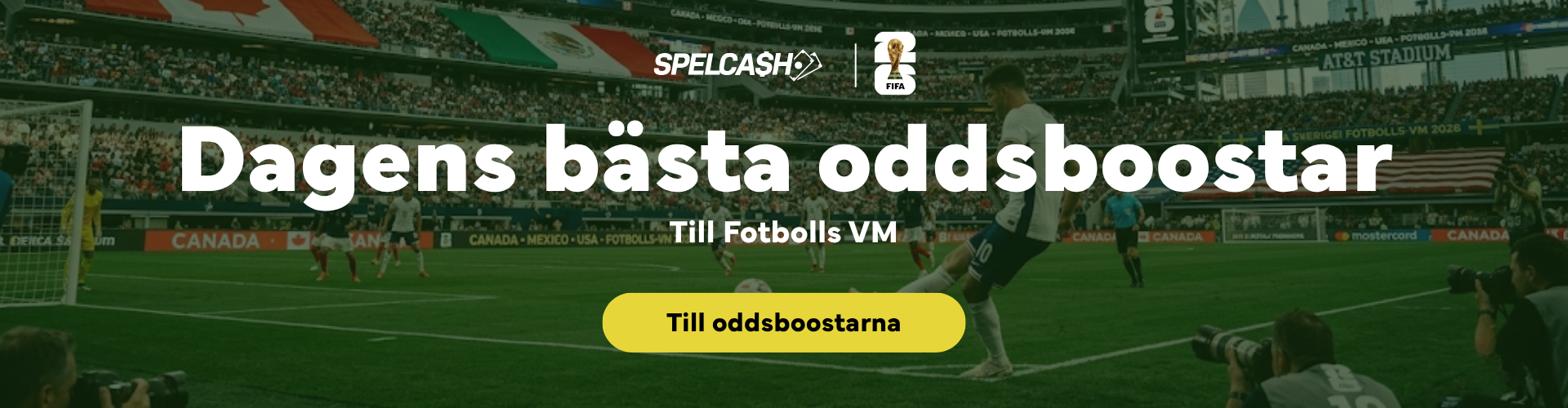Oddsboost Fotbolls VM - Dagens bästa oddsboostar och förhöjda odds till VM 2026