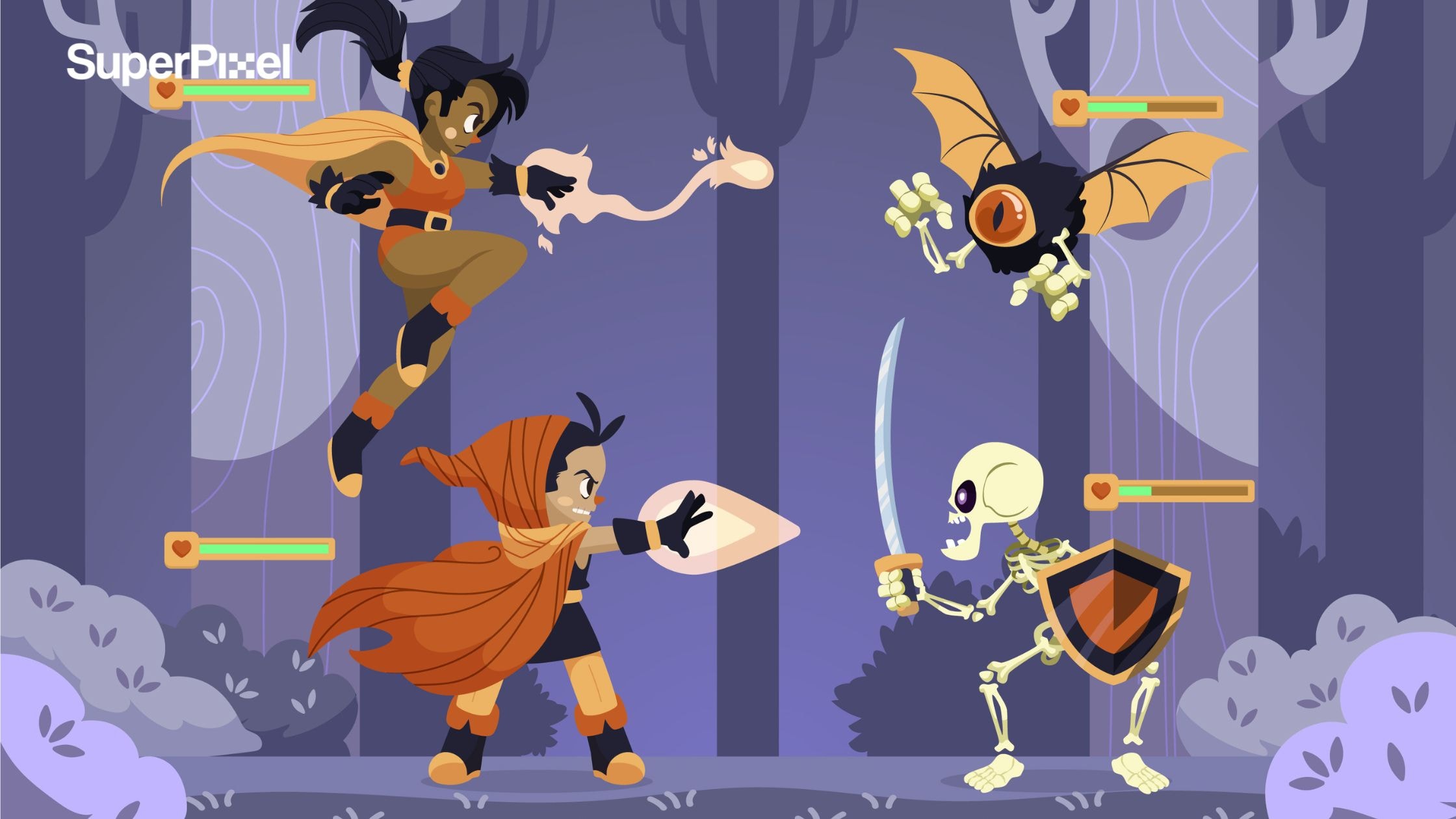 Hand-drawn video game character set (dok.freepik)