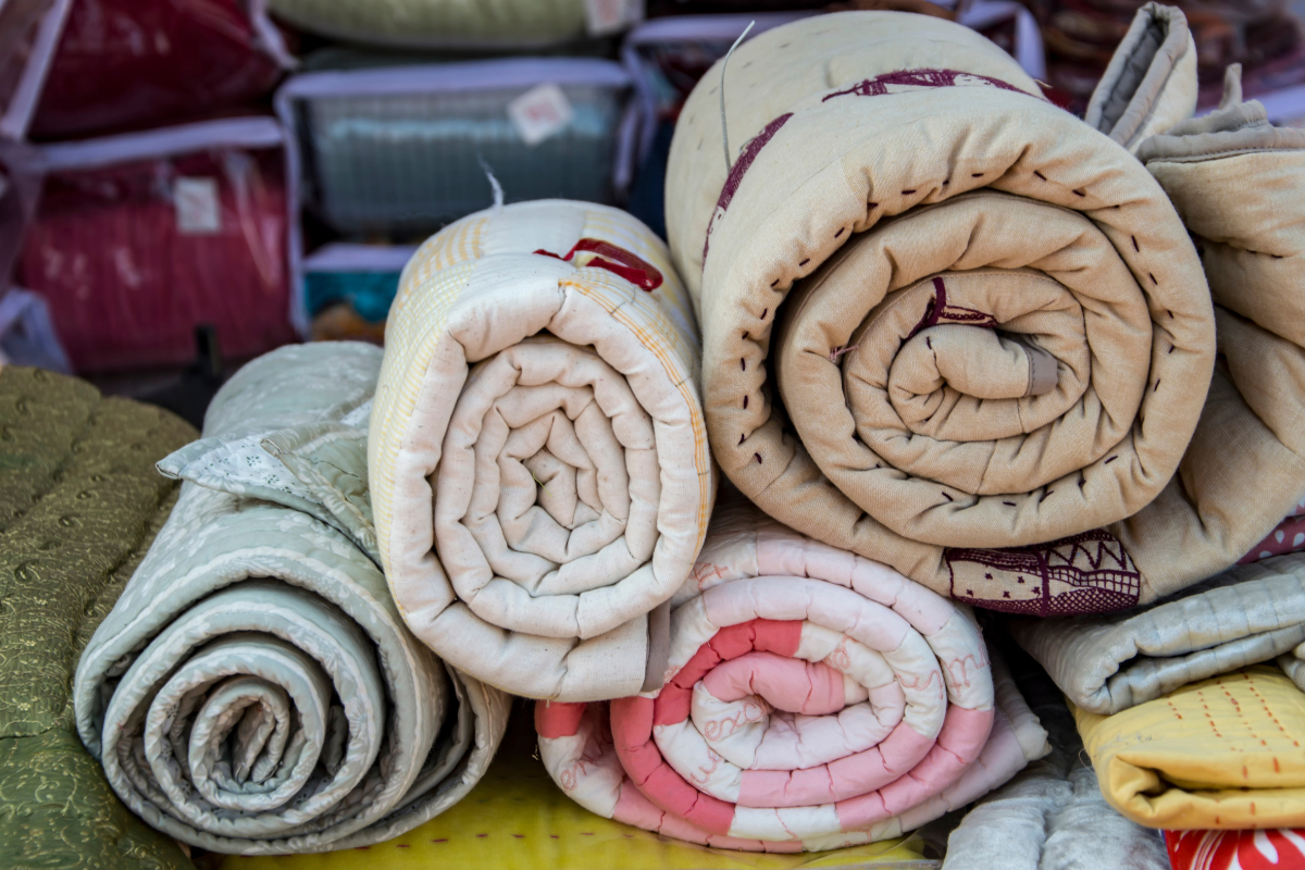 Illustration of various patchwork quilt designs