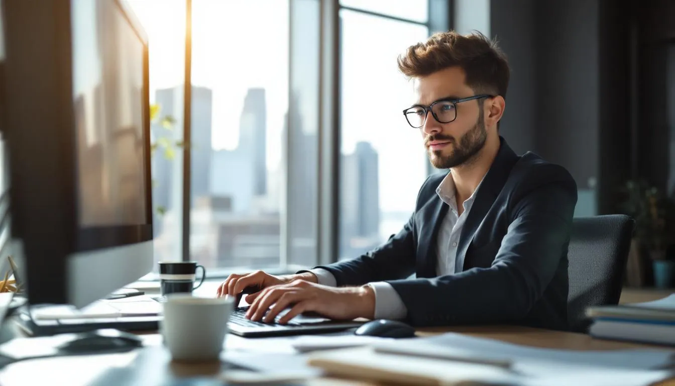 The image illustrates a futuristic workspace where software developers are collaborating with autonomous AI agents, showcasing how agentic AI is transforming the software developer's workflow in 2025. Various screens display code, data analytics, and real-time feedback, emphasizing the integration of intelligent systems that enhance efficiency and reduce the need for human intervention in complex tasks.