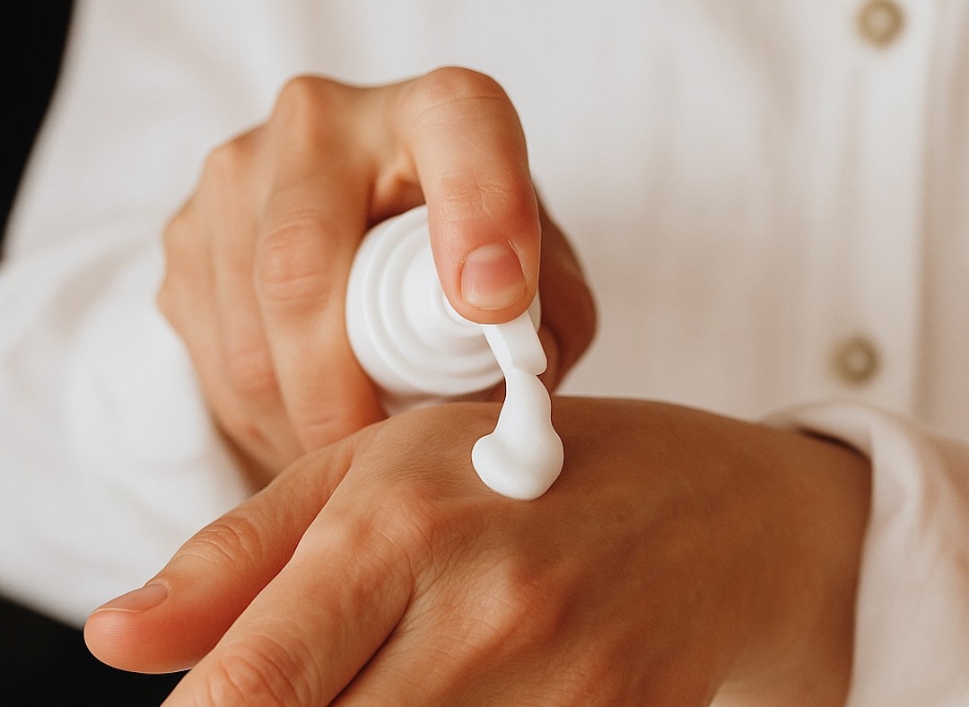 natural hand cream application