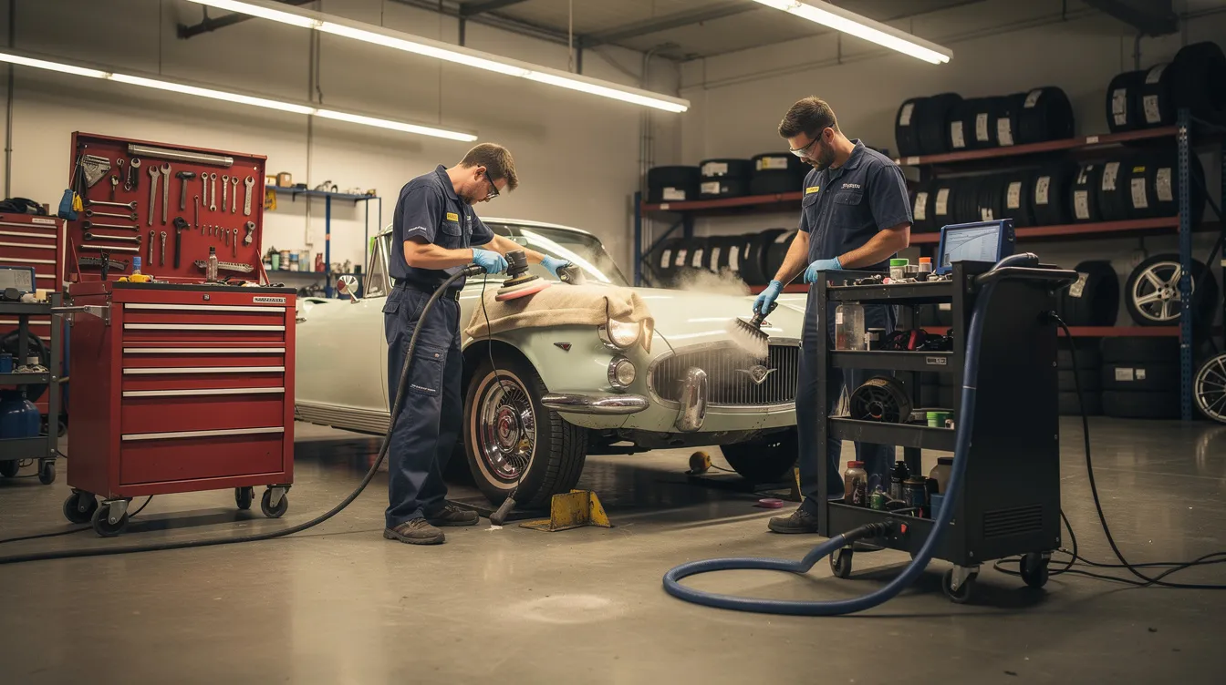 A team of certified restoration experts is working diligently in a flooded garage, utilizing professional equipment for water extraction and cleanup services. They are focused on restoring the affected areas to pre-loss condition, ensuring efficient water removal and preventing further damage from mold growth.