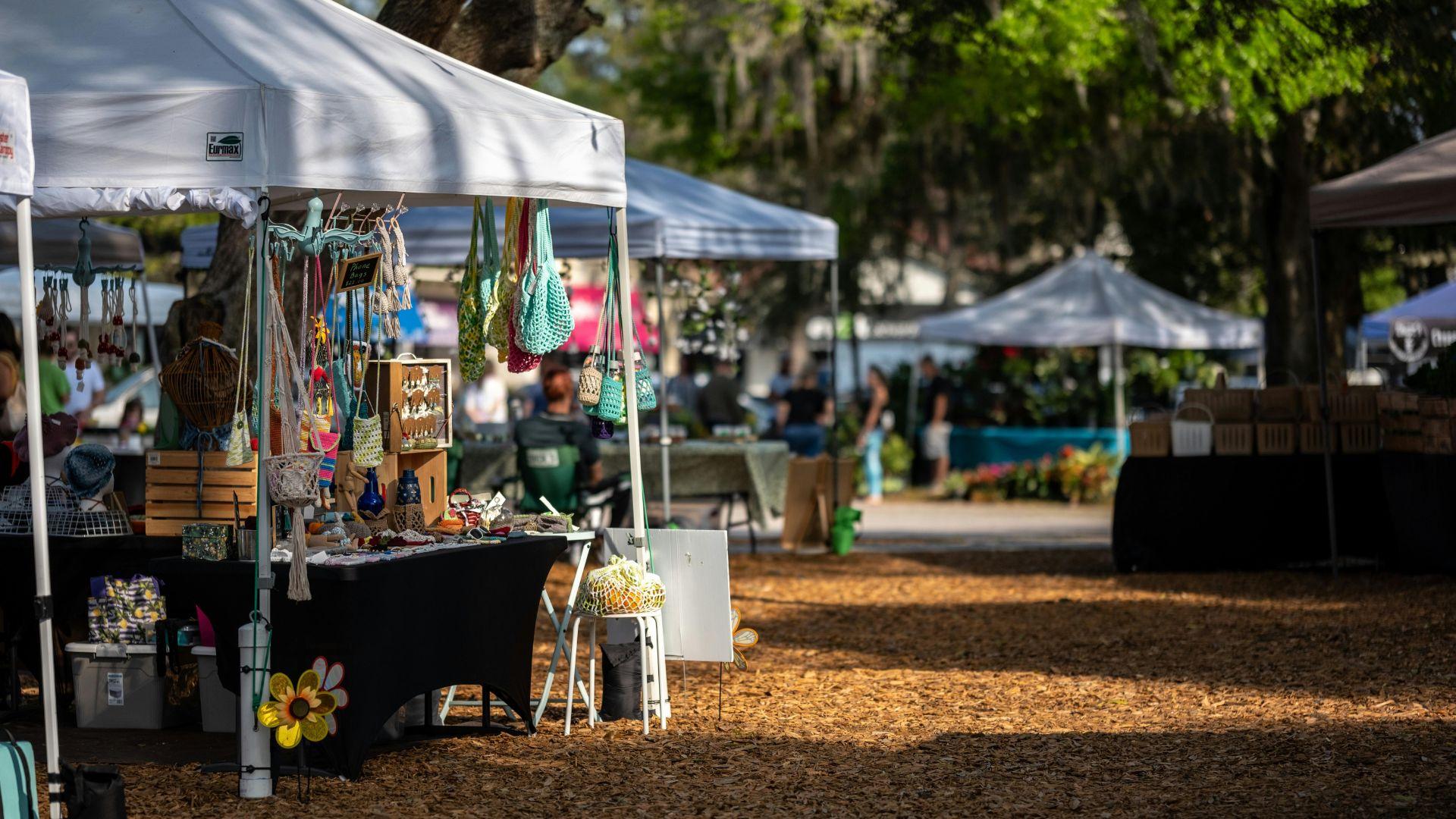 A craft market where local artists create and share their crafts.