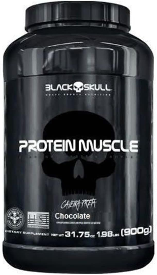 Protein Muscle Black Skull 900g. Imagem: Amazon
