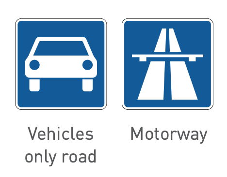 German road signs for cars only