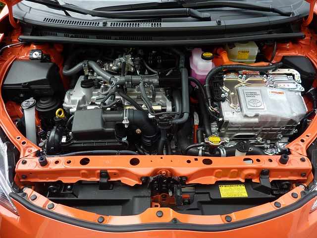 car engine, prius c, motor, battery cables, Vehicle's battery