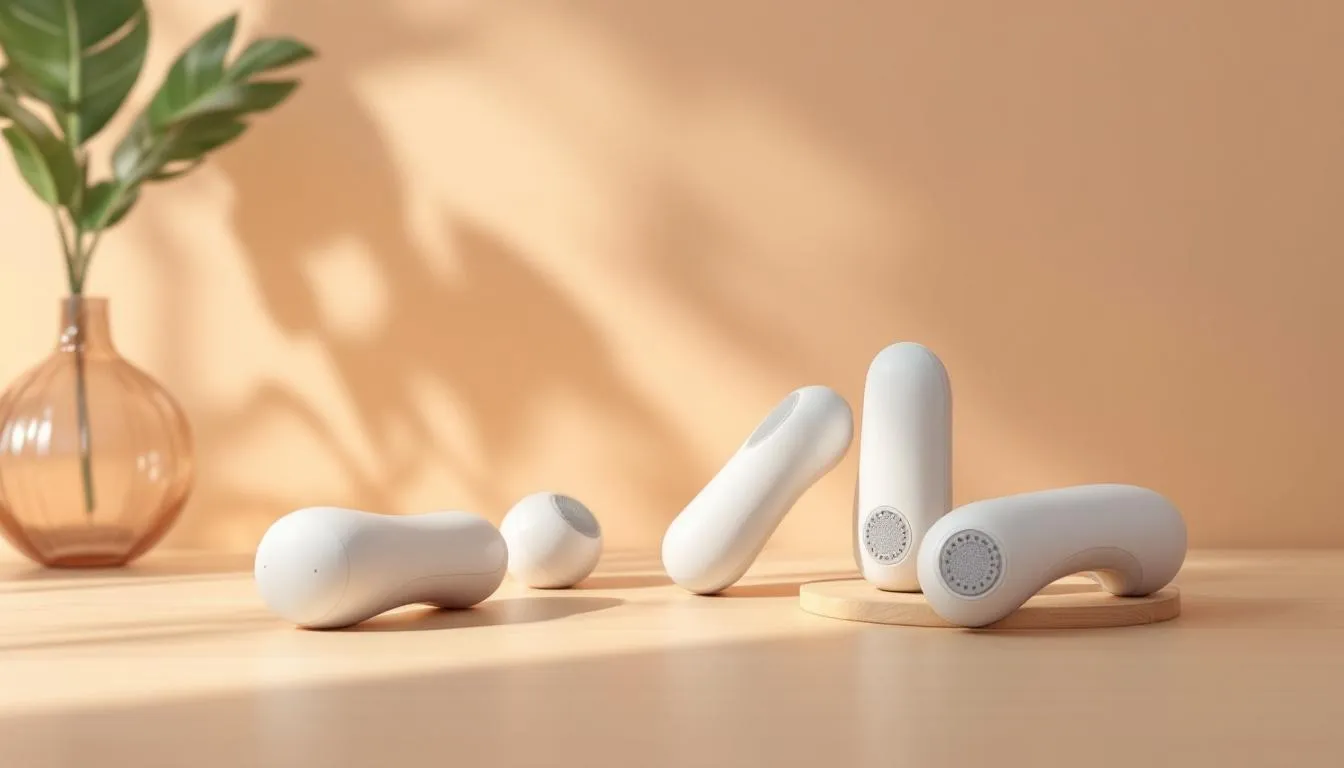 A selection of recommended knee massagers on display.