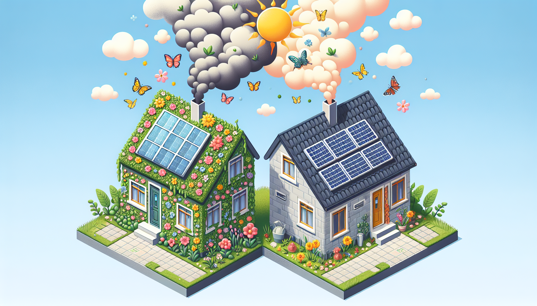 Comparison of carbon footprint with and without solar panels