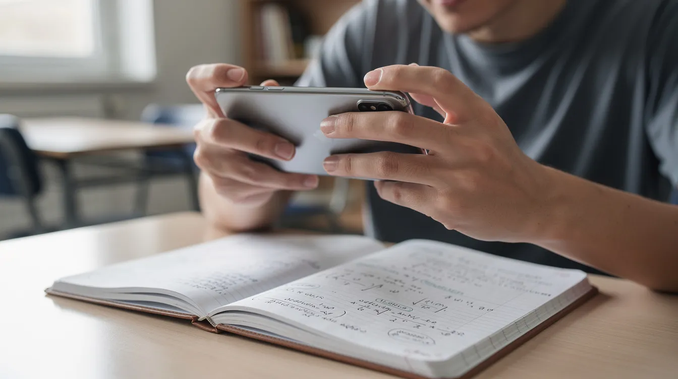 A user is capturing a photo with their smartphone, showcasing the device's reliable battery life and camera features. The image highlights the clarity of the photo and the smartphone's sleek design, perfect for daily use and casual photography.