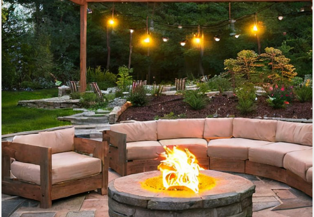 Firepit on patio