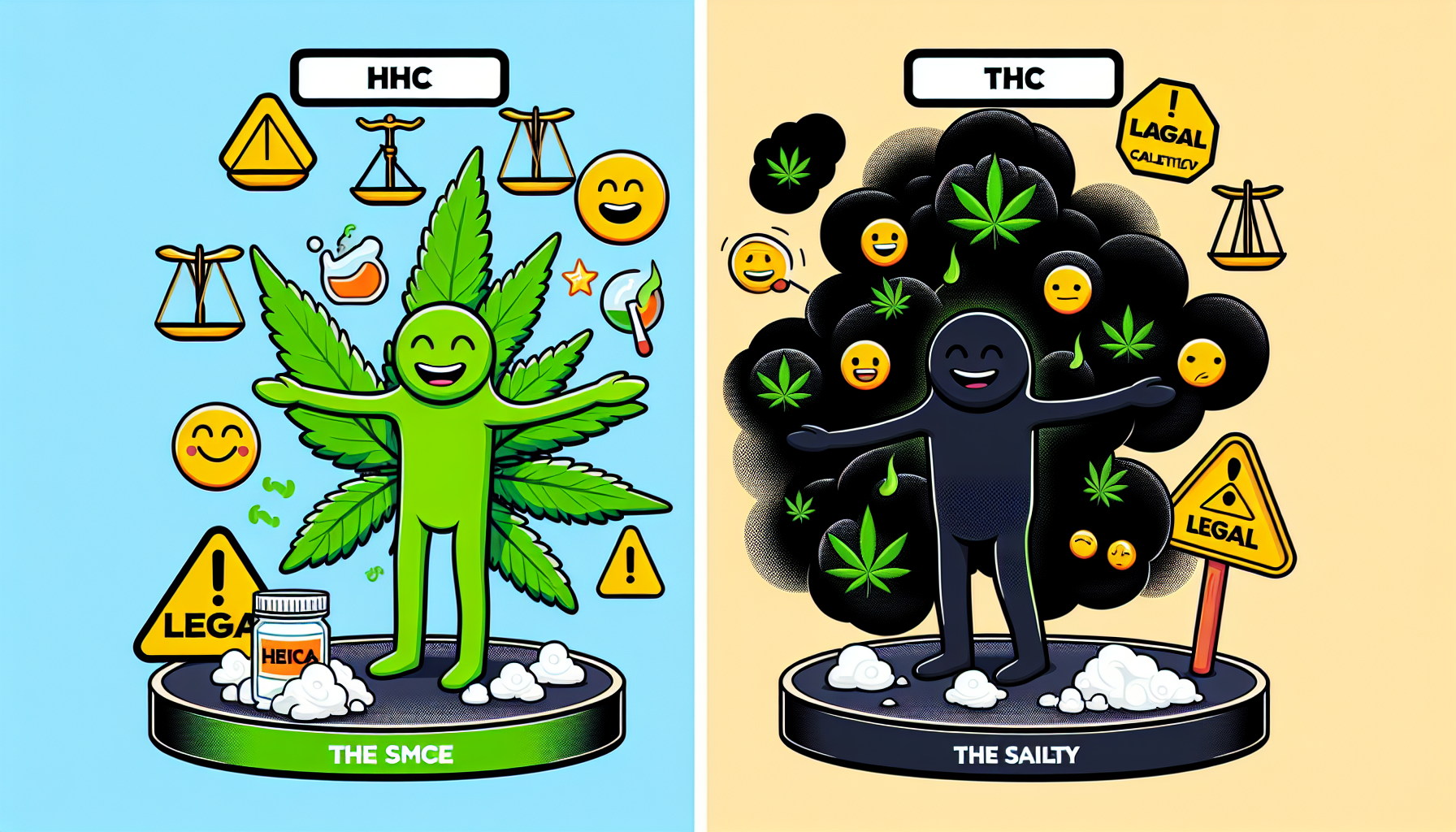 HHC as a legal alternative to THC and the differences between the two substances.