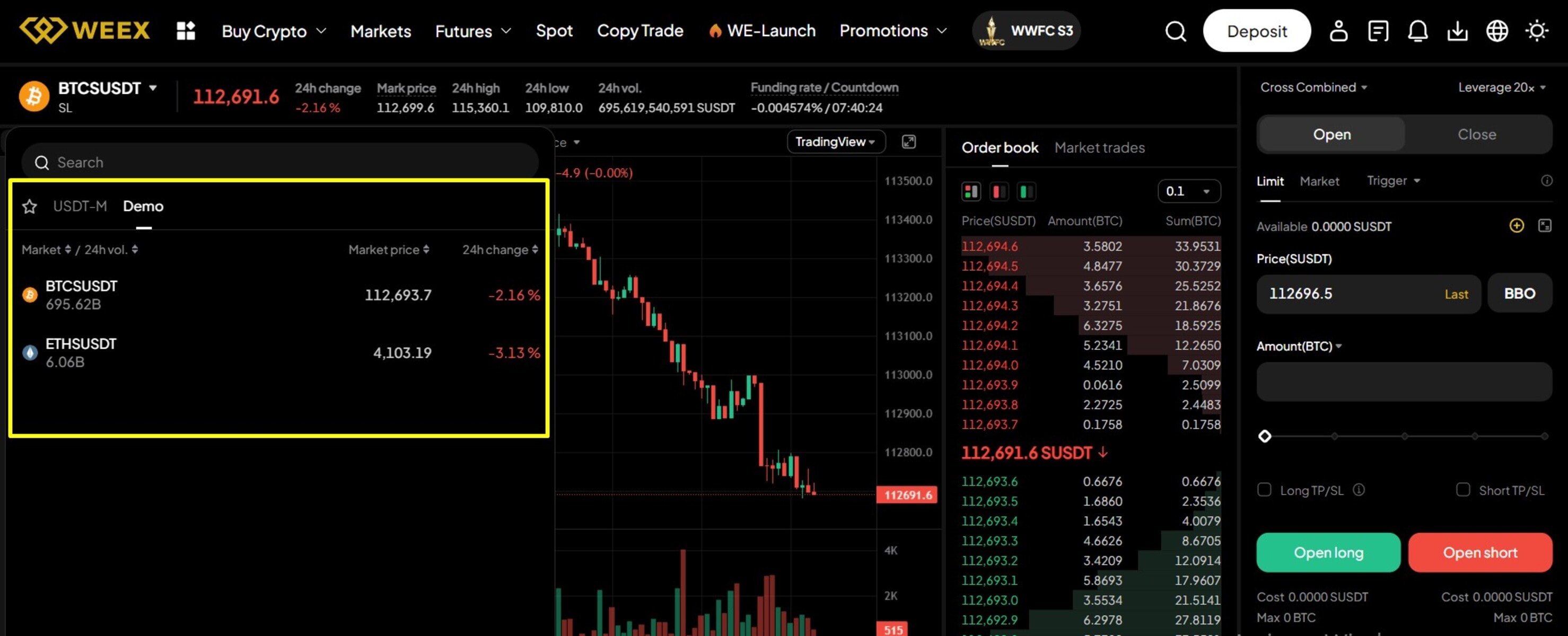 WEEX Demo Trading