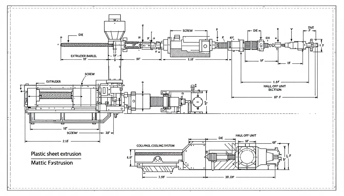 Materials used in plastic sheet extrusion.