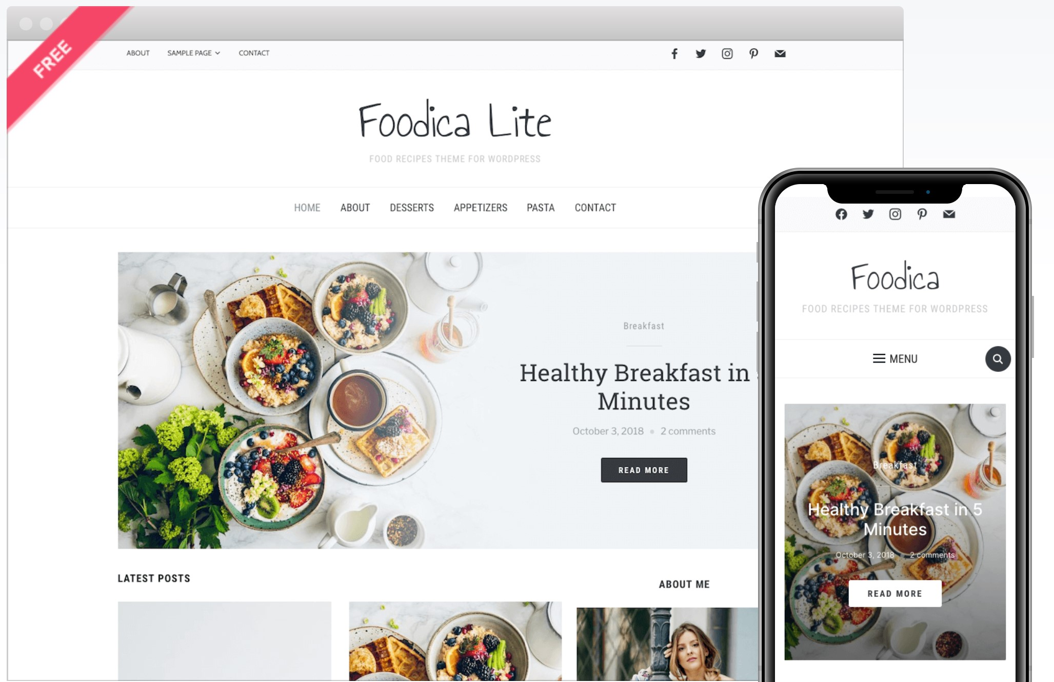 Foodica Lite by WPZOOM - ideaal voor recepten en voedsel blogs