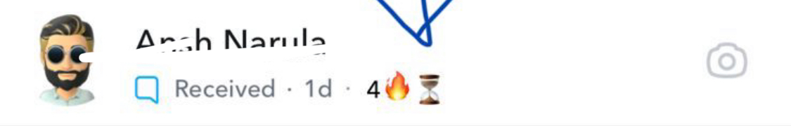 Screenshot of hourglass emoji on Snapchat streak