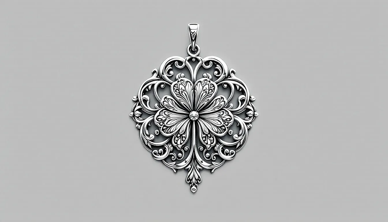 Un collier trèfle en acier inoxydable, symbole de chance et d'élégance.