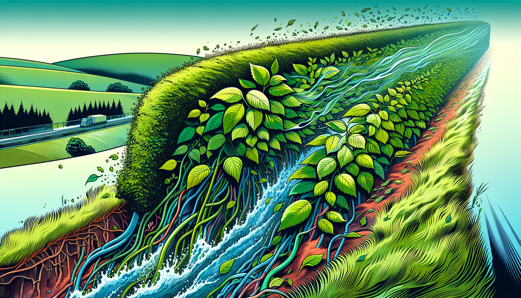 Illustration of soil erosion control