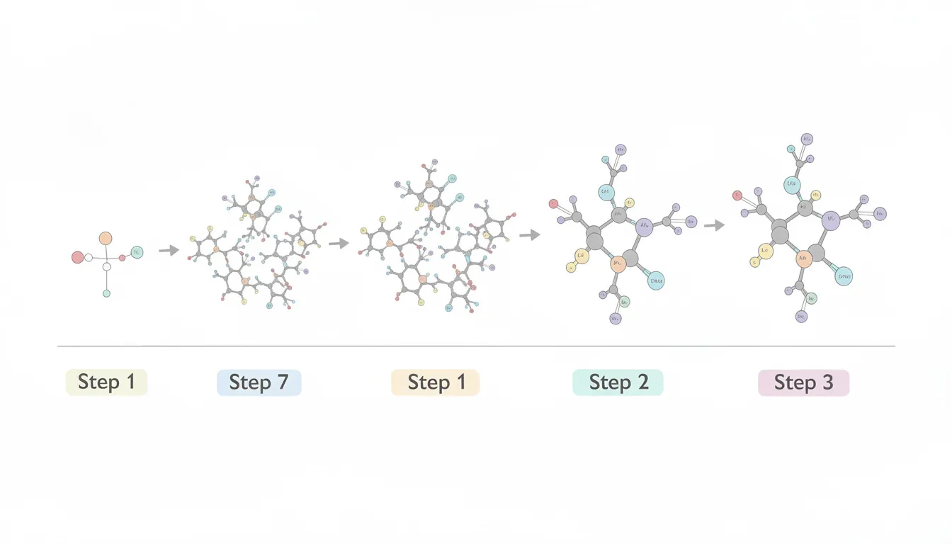 The image depicts a scientific illustration of molecules transitioning from smaller to larger compounds, visually representing a biological pathway. This diagram may relate to the discussion around the FDA&rsquo;s regulation of dietary supplements, including nicotinamide mononucleotide (NMN) products and their implications for consumer choice and safety.