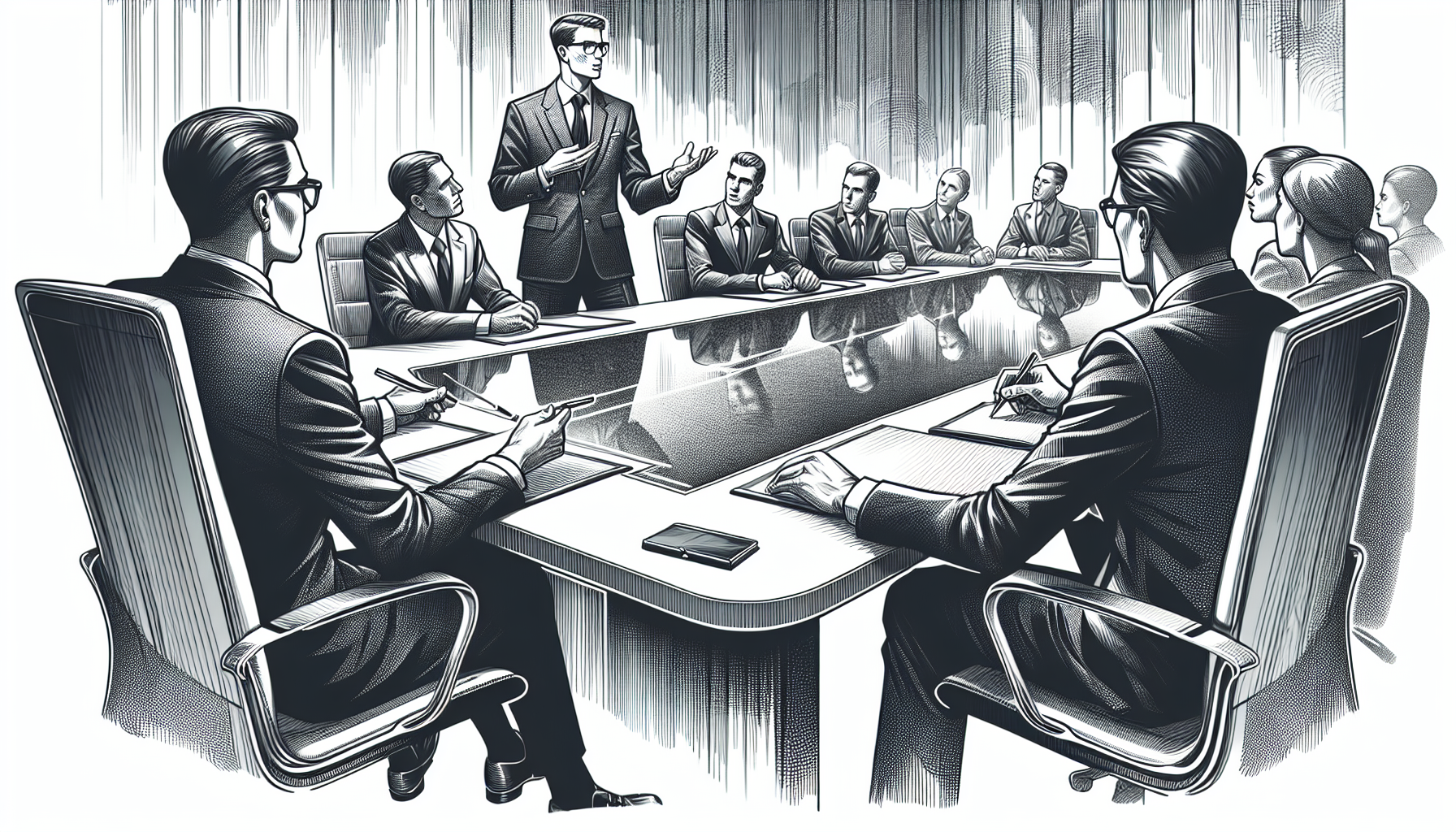 Illustration of a person leading a negotiation