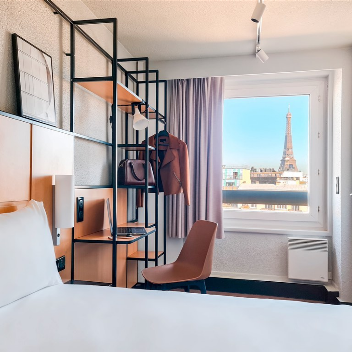 paris hotel with eiffel tower view