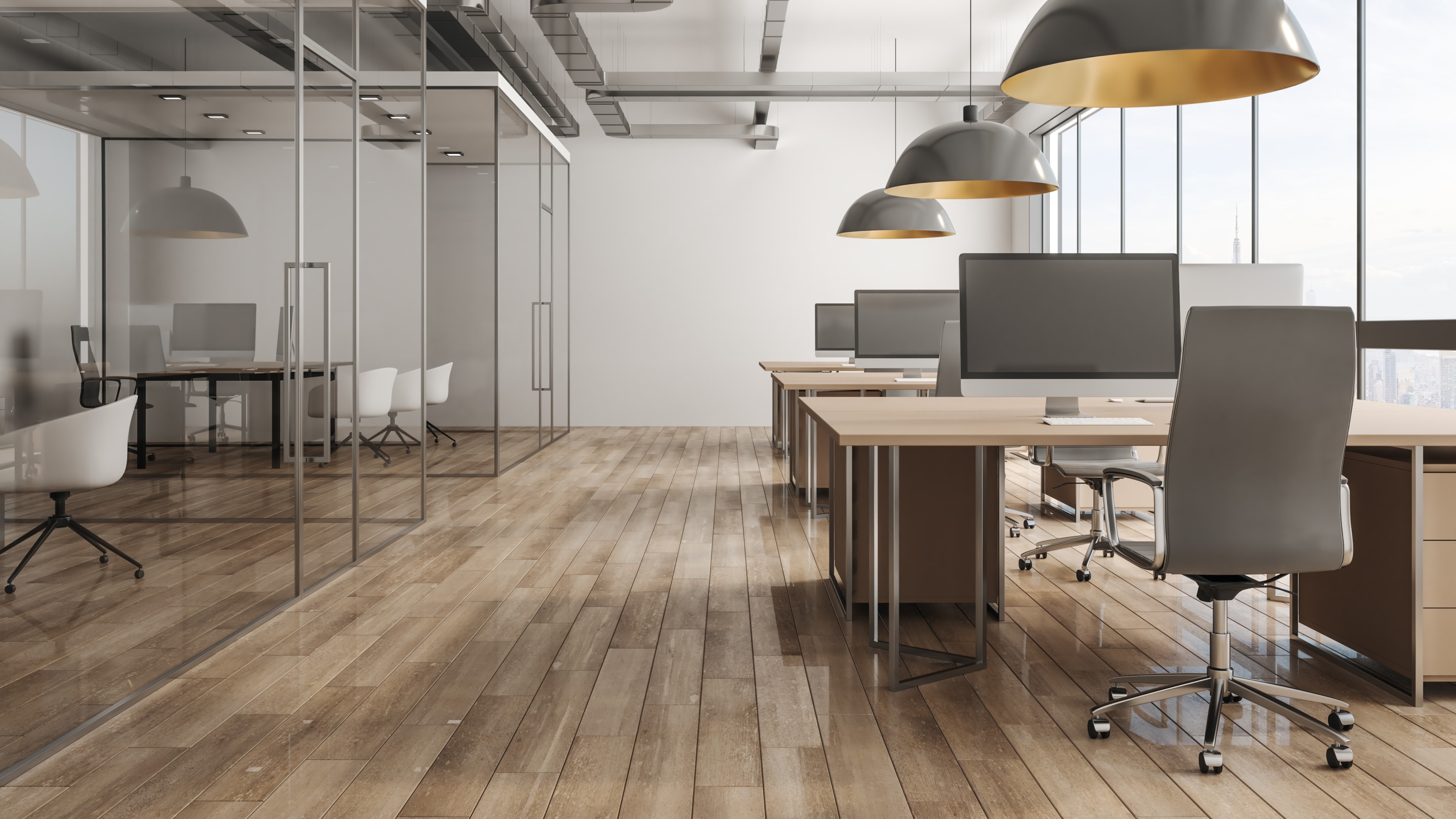 Na zdjęciu praca w trybie home office zastąpiona przez wynajem biura.