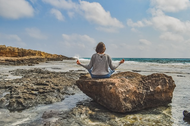 girl, meditation, nature