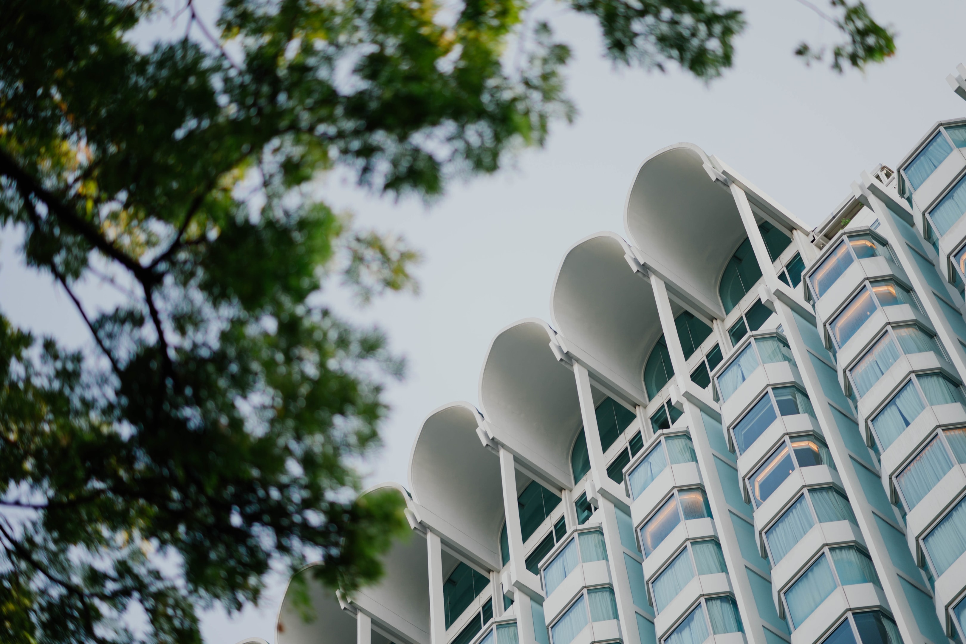 Modern building seen from below