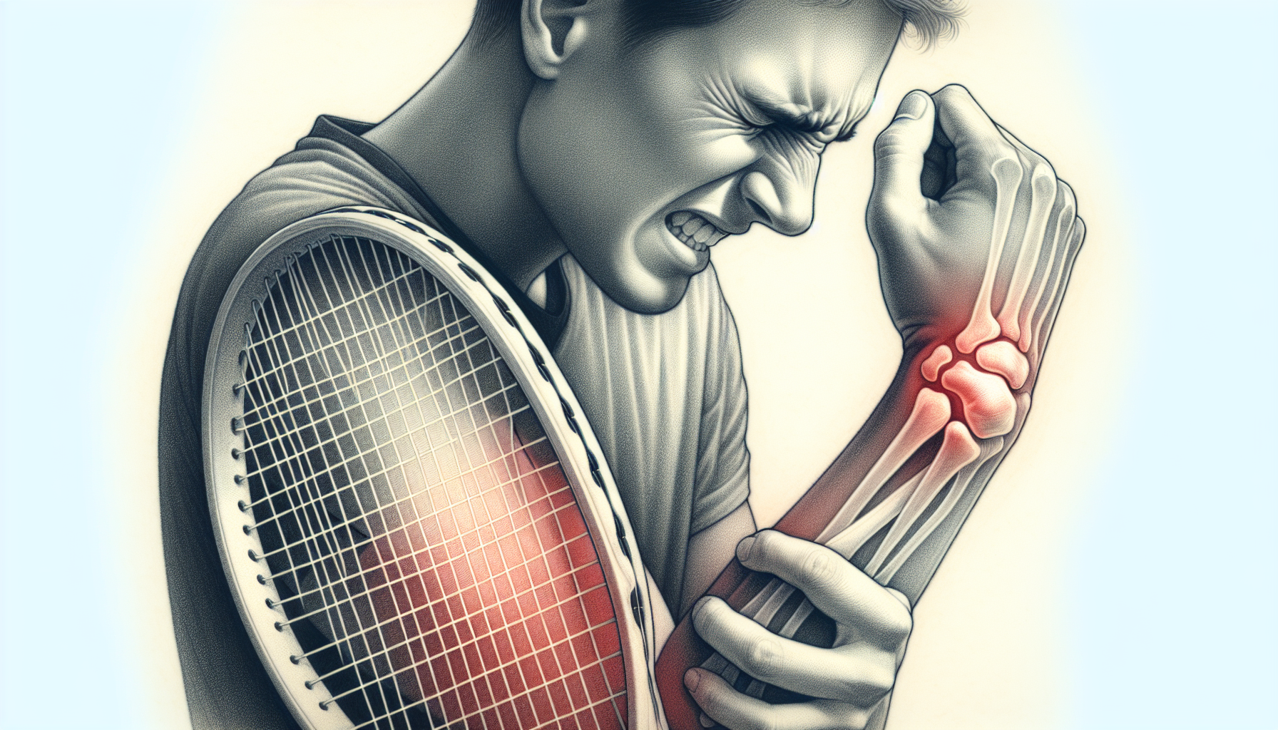 Illustration of a person experiencing elbow pain