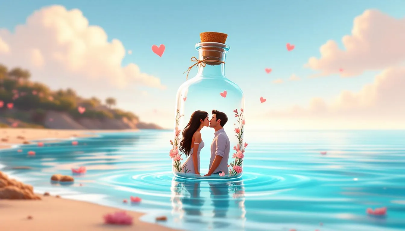 A love letter in a bottle, a perfect gift for long distance relationships.