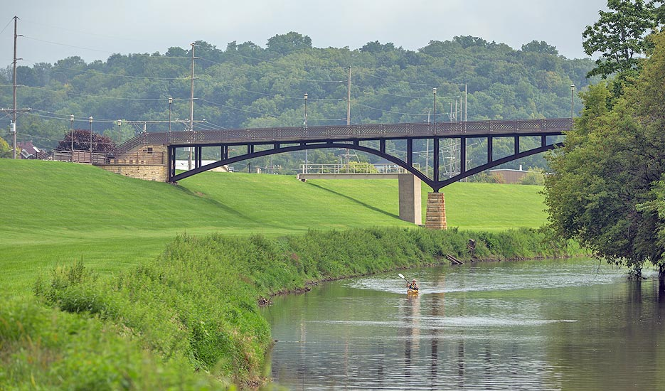 Inflatable paddle boards on the Galena River