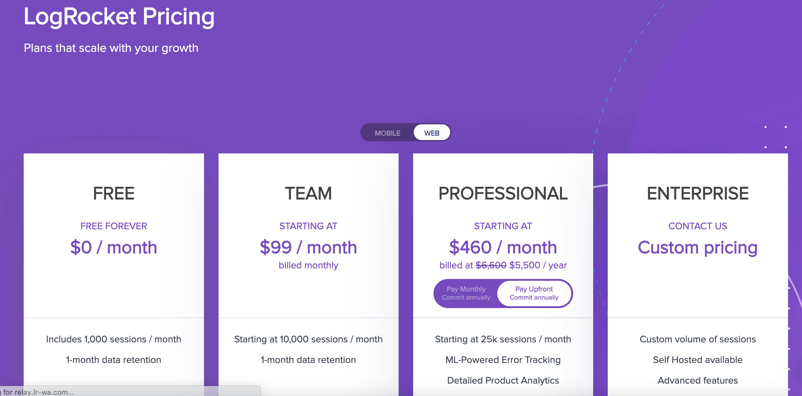 logrocket pricing