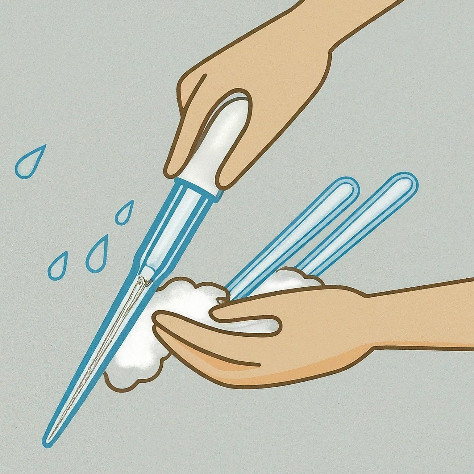 Illustration of cleaning and sterilizing Mohr pipets