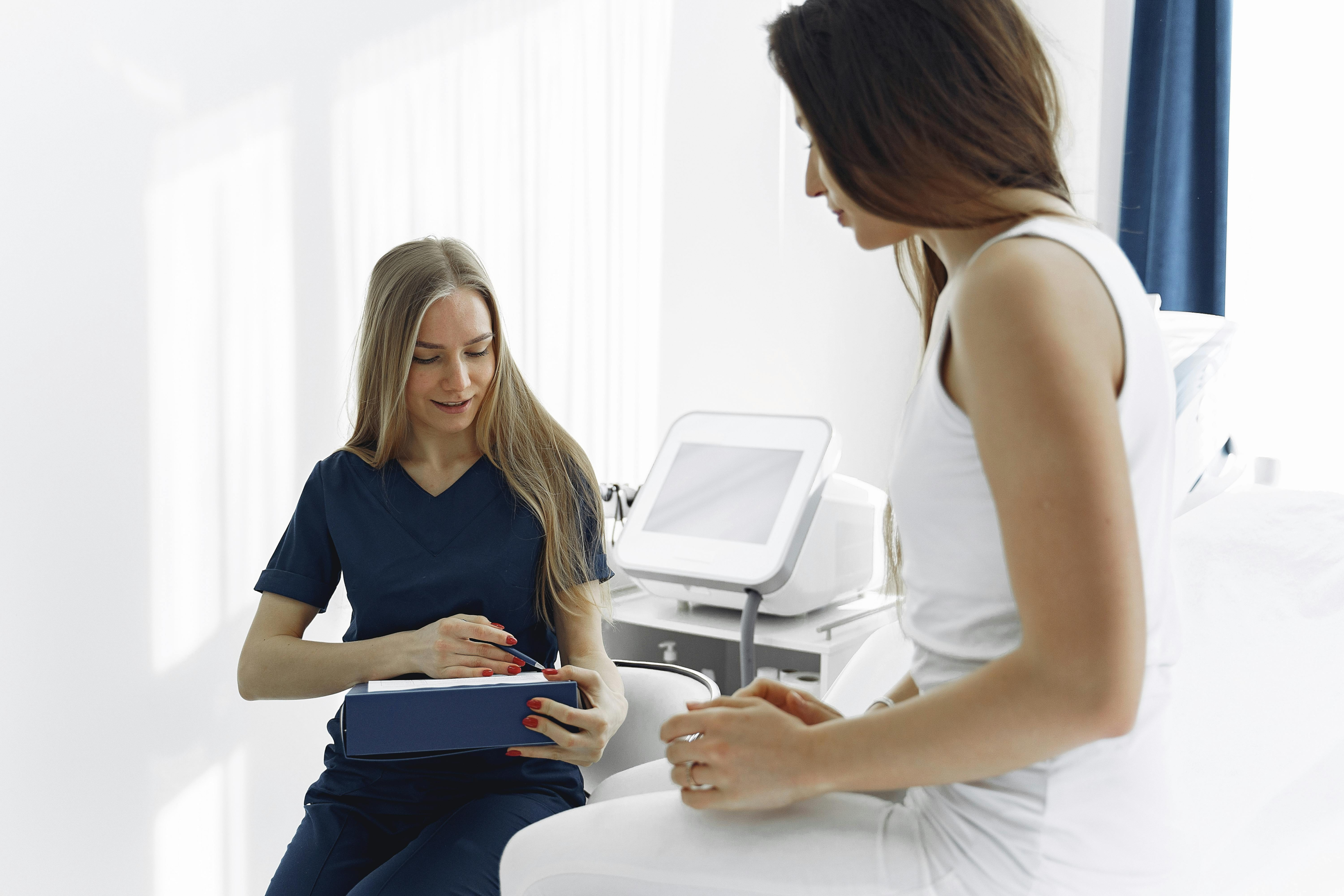 Woman talking to her doctor