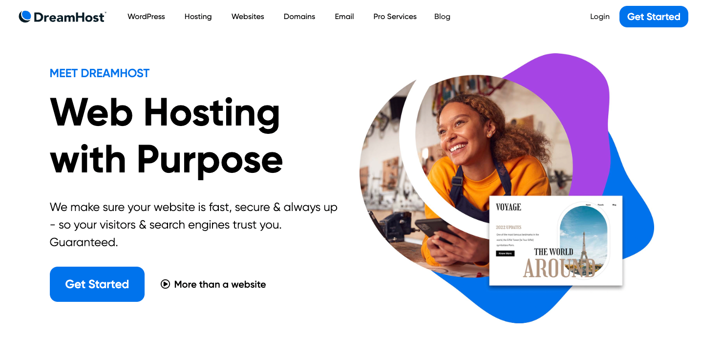 DreamHost has amazing features for both novice website builders and experts.